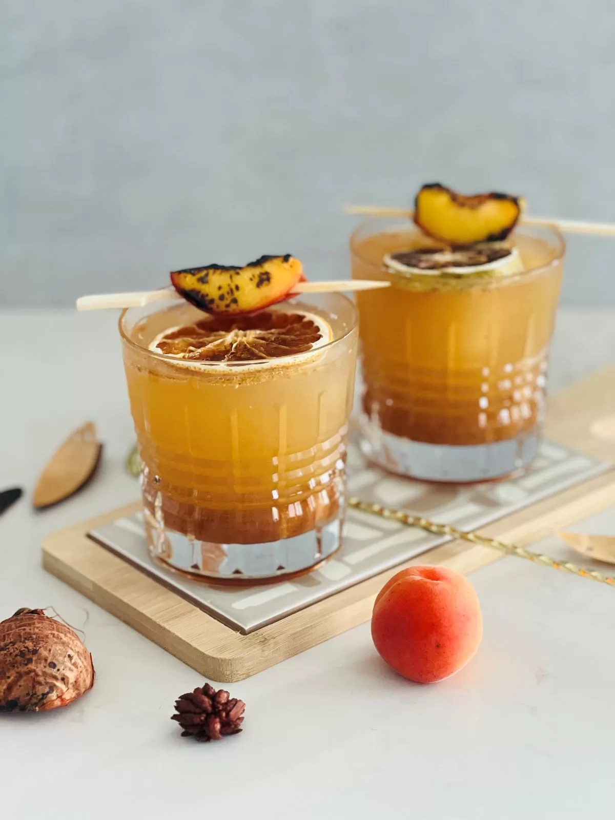 Smoked Peach Mocktail - The Well-Fed Family