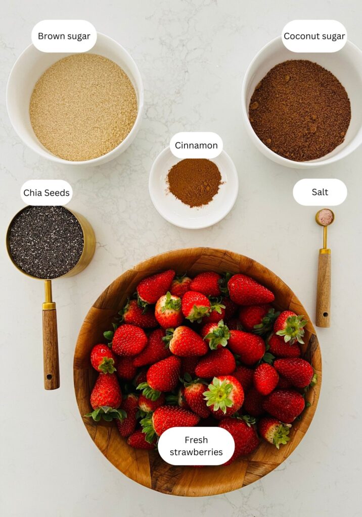 simple ingredients for strawberry jam